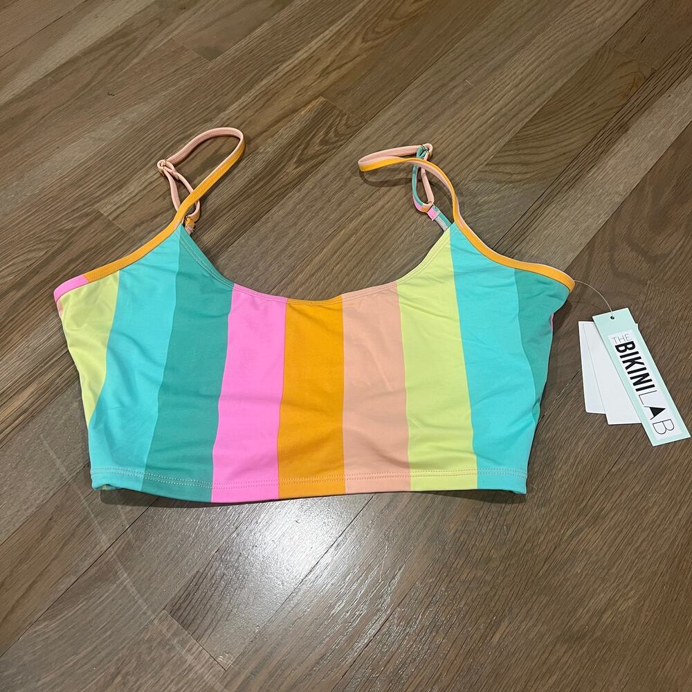 The Bikini Lab Stripe Pastel Top in Size Large